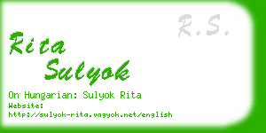 rita sulyok business card